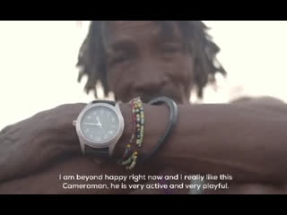 Afrikatv3 san woman from botswana talks about how grateful she is for the gift, which is a watch