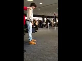 Bronson pelletier drunk pissing at airport actor (twilight)