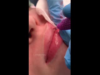 🔱перманентный макияж губ процессе замедленная съёмка/реальная/результат 🦋топ мастер марина чернецова