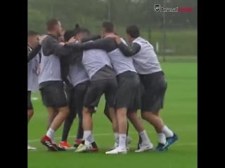 Auba and micki on form in training