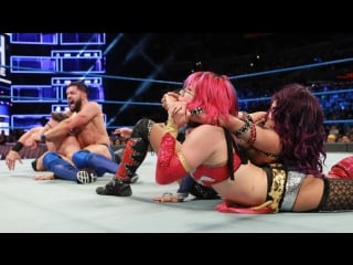 Sb group| sasha banks & finn balor vs asuka & the miz | wwe mmc |, 2018