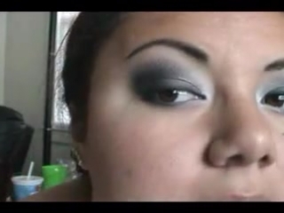 Sexy silver, grey & black smokey eye look eyeshadow