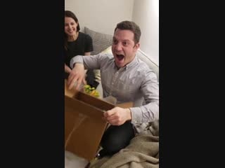Receiving an n64 for his 32nd birthday pure excitement