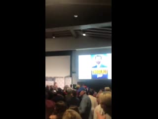 Charlie kirk booed off stage with chants of america first