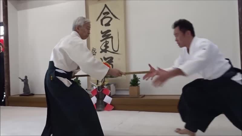 Moriteru uesiba doshus demonstration at kagami biraki 2019