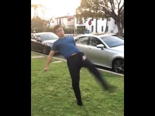 A perfectly executed webster (front flip off of one leg)