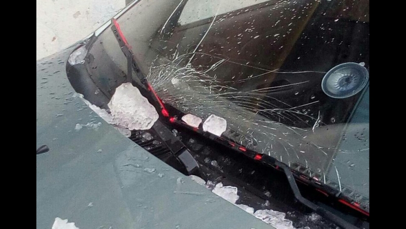 Ледовая бомбардироа в биробиджане