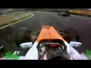 Hulkenberg and hamilton collide in tricky conditions 2012 brazilian grand prix