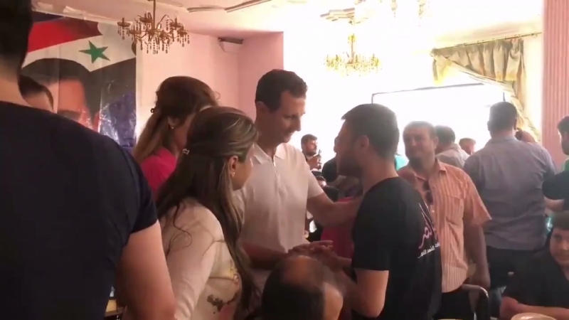 Башар асад посетил молодые лагерь «аль наср»