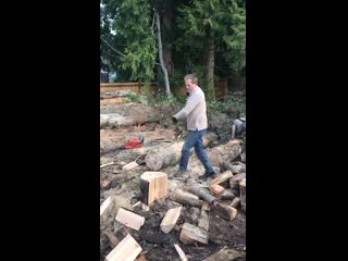 Brother wanted me to post this of our dad chopping firewood
