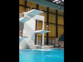 Димаш құдайберген 'swam with friends in a pool at the same time i decided to dive into the water from 10 meters high) jump wit