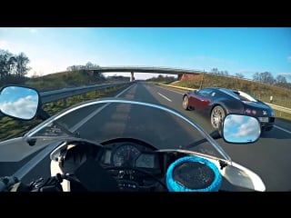 Bugatti veyron vs yamaha r1 vs honda cbr600rr