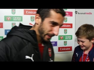 Junior gunner sean can't hide his delight at interviewing henrikh 😂