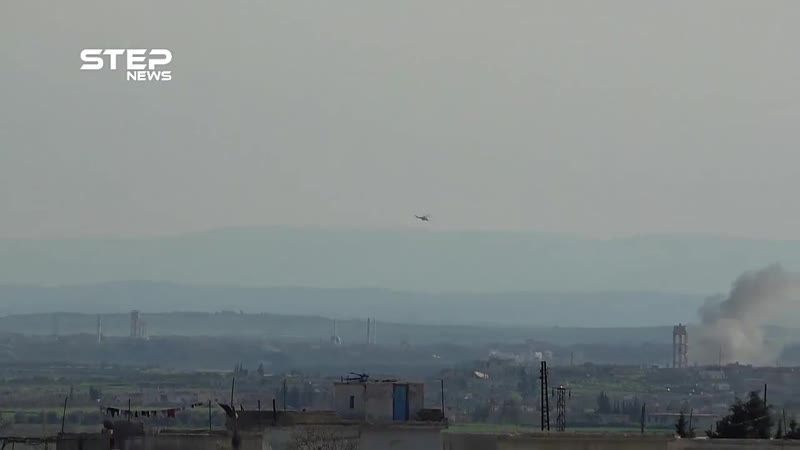 Работа российских ударных вертолётов на севере провинции хама