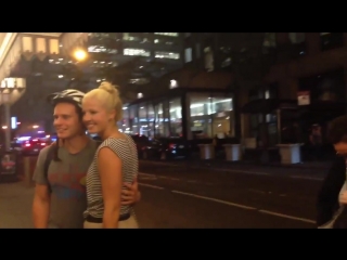 The very sweet #jonathangroff strolls by #hedwigonbway stagedoor and meets w fans waiting for @darrencriss #surprise