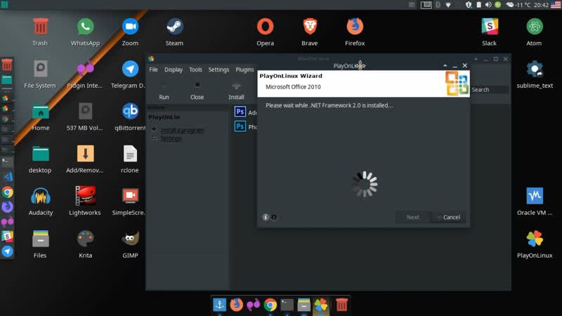 Manjaro xfce устаноа ms office 2010 часть 1