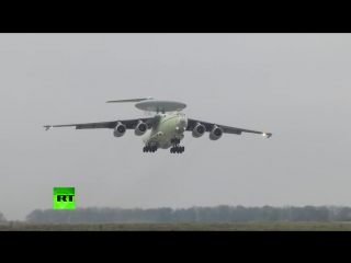 Видеокадры первого полёта российского «летающего радара» а 100