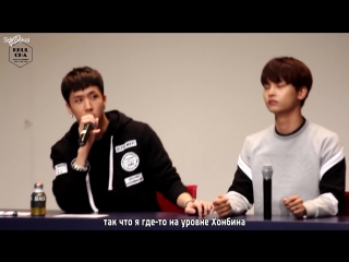 [rus sub] 161028 vixx fansign hongbin stoles ravi`s friends and about drinking alkochol