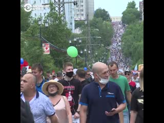 В хабаровске прошла многотысячная акция протеста в поддержку фургала