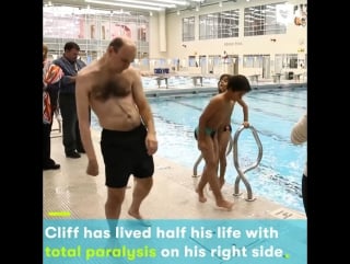 Paralyzed coach takes exhilarating high dive