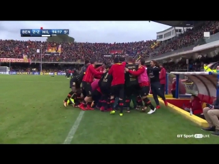 Benevento goalkeeper alberto brignoli with a stunning diving header to equaliser in the 94th minute