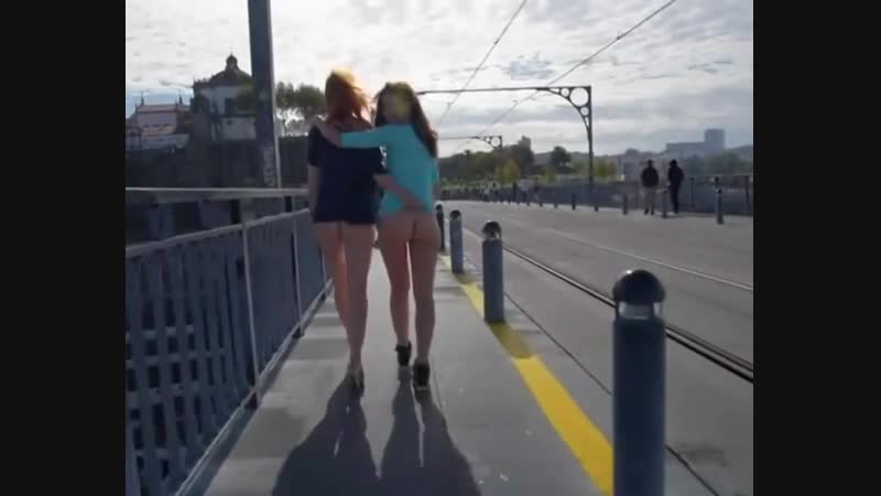Nude in public,walking naked old town