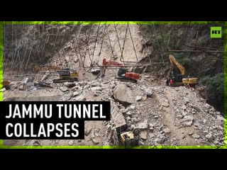 One killed, nine trapped as under construction tunnel collapses in jammu, india