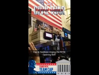 Chris evans, jeremy renner ringing the nyse opening bell!