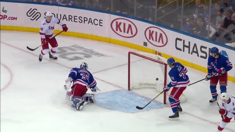Henrik lundqvist leaves martin necas in disbelief with stick save