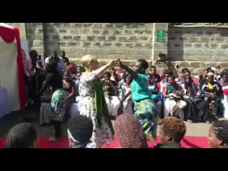 The countess of wessex met young women and girls who have fled conflict in neighbouring countries