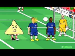 Nacho monreal’s deflected goal vs cfc in cartoon format