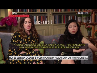 Barbie simons entrevista a anne hathaway y awkwafina de oceans 8 (c5n)