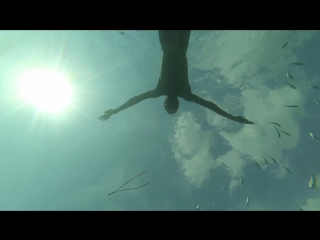 Swimming in the adriatic sea (makarska riviera, croatia)