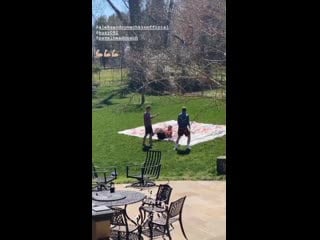 Ovi and kuzy taking their workouts outside