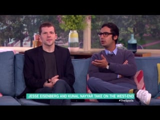 Jesse eisenburg and kunal nayyar talk throwing up on stage and the big bang theory | this morning