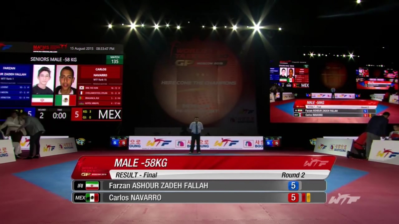 Farzan ashour zadeh fallah (iri) vs carlos navarro (mex) final m 58