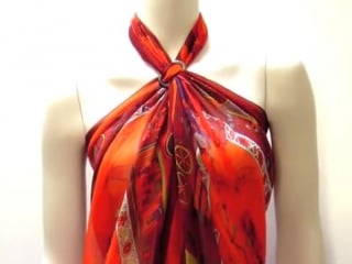 How to wear a scarf hermes mousseline shawl in pareo knot