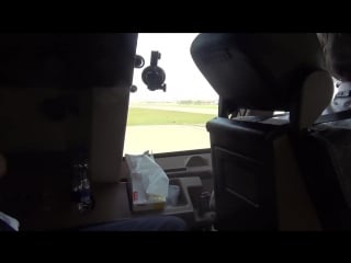 Boeing 747 cockpit view take off from miami intl (mia)