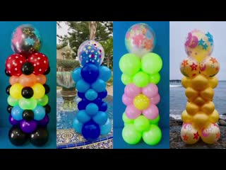 Dollar store balloon columns! triple stuffed