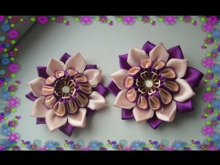 Интересная заколочка канзаши/kanzashi/diy/tutorial