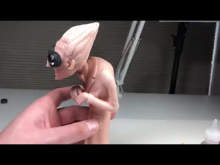 Making a mad scientist with magnifying goggles from scratch polymer clay timelapse tutorial