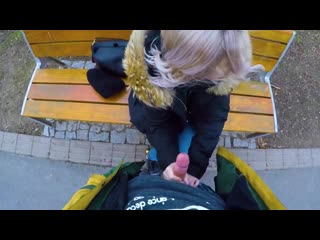 Cute teen swallows cum for cash public blowjob in the park eva elfie beautiful babes