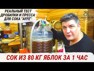 Сок из 80 кг яблок дробилка и пресс для сока "affe" реальный тест #пресс #сок #affe #сидр