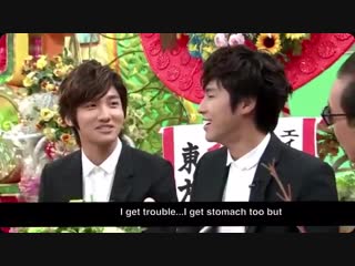 [110927 waratte iitomo]changmin don’t wanna stop eating spicy food even though his bum gets hurt jealous tomorrow 東方神起 tvx