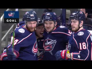 Cam atkinson dishes dirty backhand flip pass for emil bemstrom to score