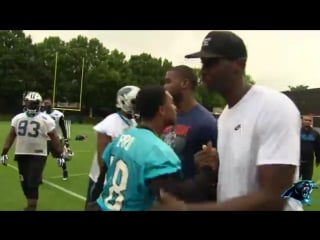 Charlotte hornets visit panthers' practice