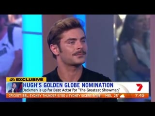 Sunrise on twitter exclusive realhughjackman, zendaya and zacefron chat with kochie and sam about their brand new musical bl