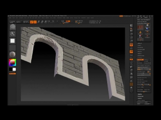 Zbrush sculpt stone wall(rus)