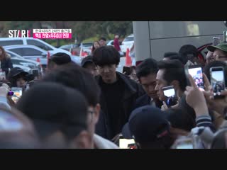 181105 chanyeol приехал на kbo league game 1st pitch