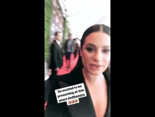 Lea with zandy reich and emma roberts at nfl honors (february 3, 2018)